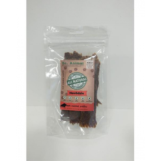 Pamlsok Dr. Animal hovädzie mäsové prúžky 80g Pamlsok Dr. Animal hovädzie mäsové prúžky 80g