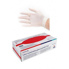 Rukavice hniezdo.vyš.CVET latex L/100ks bez púdru, biele Rukavice hniezdo.vyš.CVET latex L/100ks bez púdru, biele