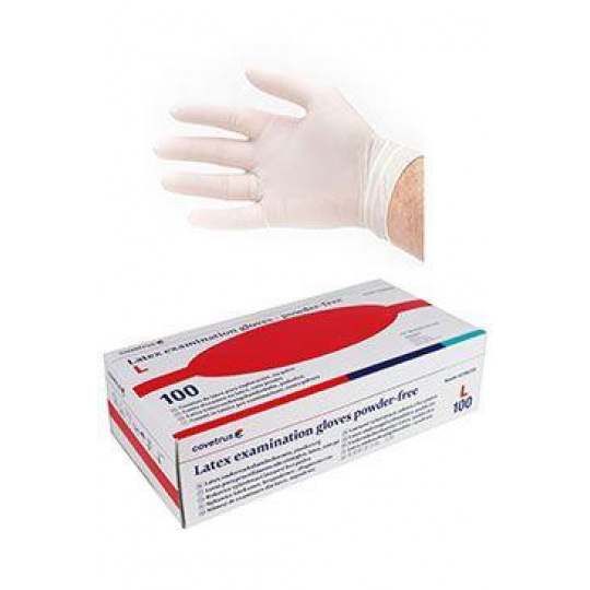 Rukavice hniezdo.vyš.CVET latex L/100ks bez púdru, biele Rukavice hniezdo.vyš.CVET latex L/100ks bez púdru, biele