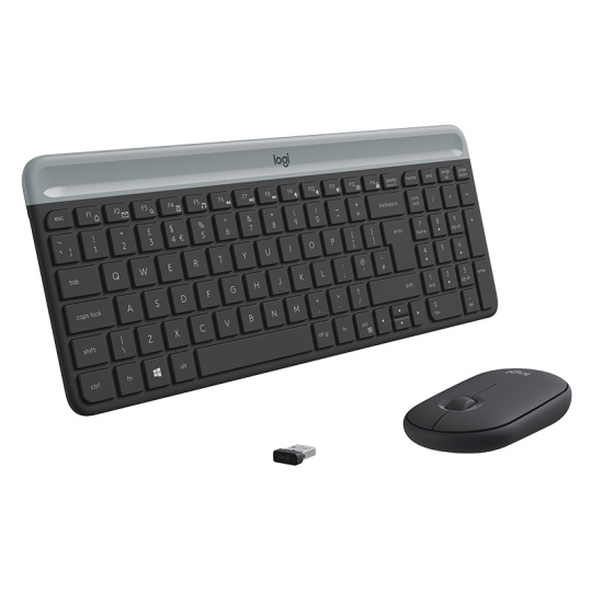 Logitech MK470 klávesnice Obsahuje myš USB QWERTY US Mezinárodní Grafit