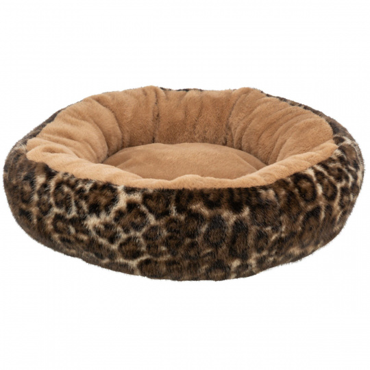 SOFT Edition okrúhle lôžko LEO s okrajom, ⌀ 50 cm, hnedá/leopardia SOFT Edition okrúhle lôžko LEO s okrajom, ⌀ 50 cm, hnedá/leopardia