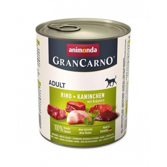 Animonda GRANCARNO® dog adult hovädzie, králik, bylinky bal. 6 x 800g konzerva Animonda GRANCARNO® dog adult hovädzie, králik, bylinky bal. 6 x 800g konzerva