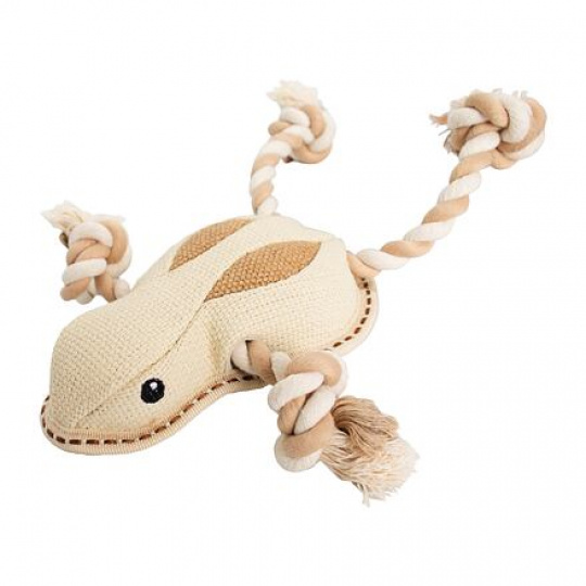 Žaba na lane HipHop Dog, 33 cm, robustná hračka pre psy, tkaná látka, prírodná Žaba na lane HipHop Dog, 33 cm, robustná hračka pre psy, tkaná látka, prírodná