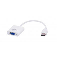 Savio CL-27B adaptér k video kabelům 0,1 m HDMI Typ A (standardní) VGA (D-Sub) Bílá