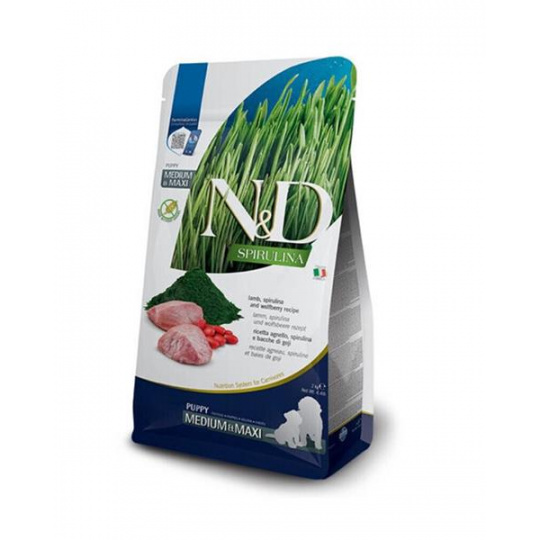 Farmina N&D dog SPIRULINA (GF) puppy medium & maxi, jahňacie 2 kg Farmina N&D dog SPIRULINA (GF) puppy medium & maxi, jahňacie 2 kg