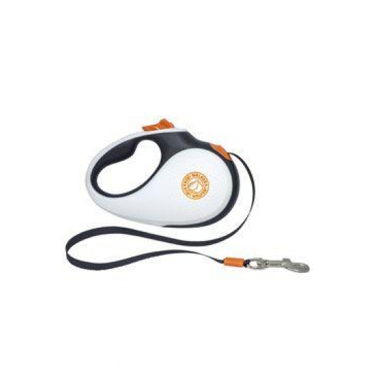 Vodítko samonavíjacie 50kg/5m čiernobielo/oranžová Kiwi Vodítko samonavíjacie 50kg/5m čiernobielo/oranžová Kiwi