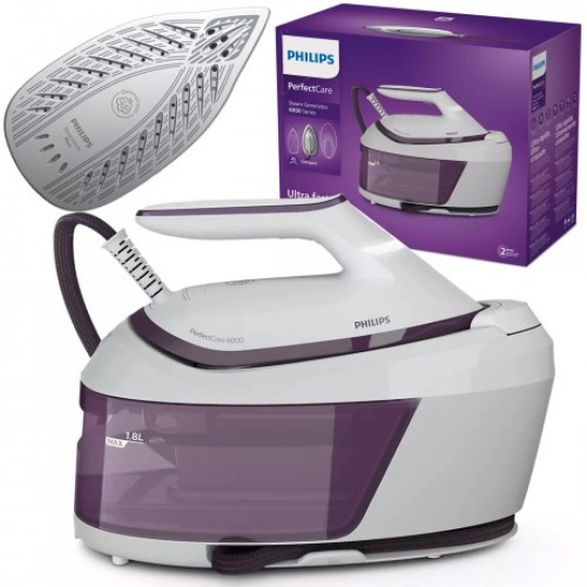 Philips 6000 series PSG6020/30 profesionální žehlička 2400 W 1,8 l Žehlicí plocha SteamGlide Plus Purpurová, Bílá