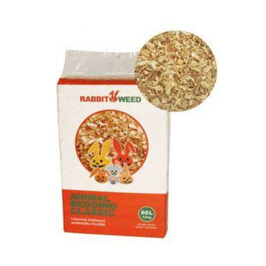 Hobliny podstielka lis. KLASIK RabbitWeed 60l/1,5kg Hobliny podstielka lis. KLASIK RabbitWeed 60l/1,5kg
