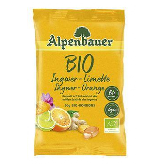 Alpenbauer Přírodní bonbóny Zázvor, bylinky 90g