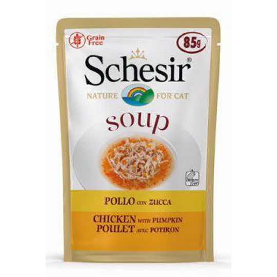 Schesir Cat kapsička Adult Soup kuracie/tekvica 85g Schesir Cat kapsička Adult Soup kuracie/tekvica 85g