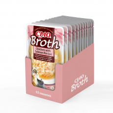 INABA Ciao Broth Chicken & Salmon - pamlsek pro kočky - 12x40g