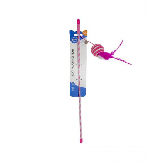 Hračka DUVO + tyč na hranie s loptou trblietavou,lákavou, ružová  45,5x5x5cm