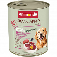 GRANCARNO Superfoods hovädzie,čv.repa, černice, púpava 800 g pre psy GRANCARNO Superfoods hovädzie,čv.repa, černice, púpava 800 g pre psy