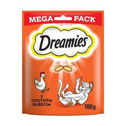 Dreamies maškrta pre mačky Mega Pack kuracie 180g
