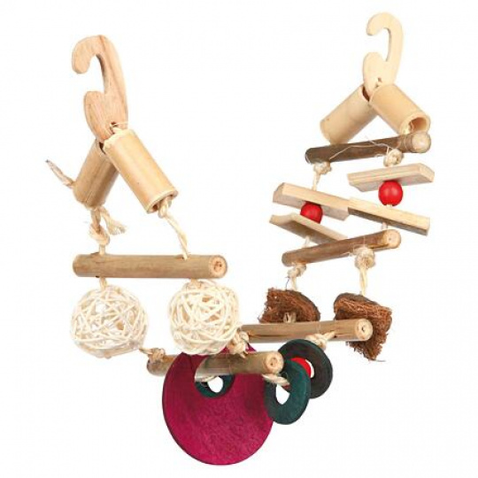 Závesný bambusový most s ozdobami 45 cm Závesný bambusový most s ozdobami 45 cm