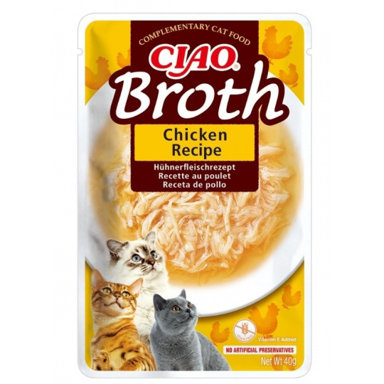 INABA Ciao Broth Chicken - pamlsek pro kočky - 12x40g