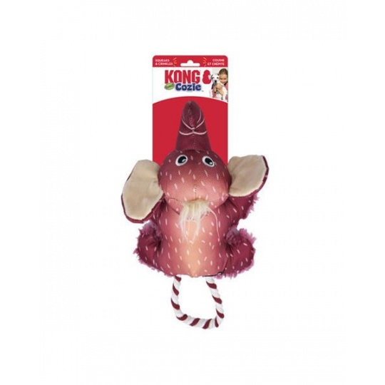 Hračka Kong Dog Cozzie Tugg Slon, pískajúci, fialový, polyester, M/L