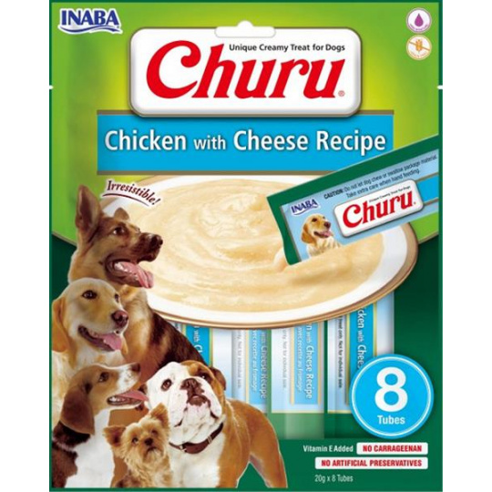 Pamlsek Inaba Churu Pyré dog Kuracie s syrom 8 túb 160 g