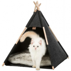 Jaskynka TIPI - prístrešok v tvare típí, 55 x 65 x 55 cm, plsť/drevo, antracit Jaskynka TIPI - prístrešok v tvare típí, 55 x 65 x 55 cm, plsť/drevo, antracit