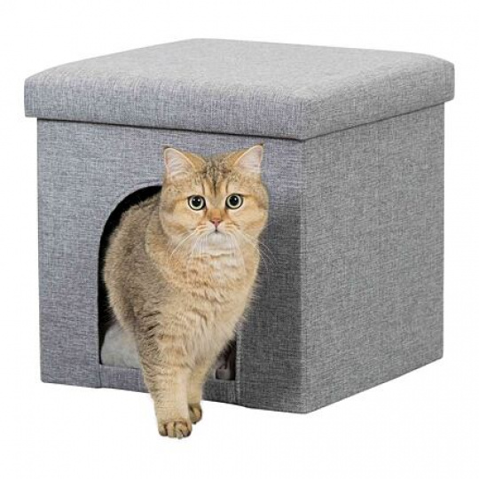 ALOIS taburet jaskyňa, tkaná textília 38x40x38 cm sivý ALOIS taburet jaskyňa, tkaná textília 38x40x38 cm sivý