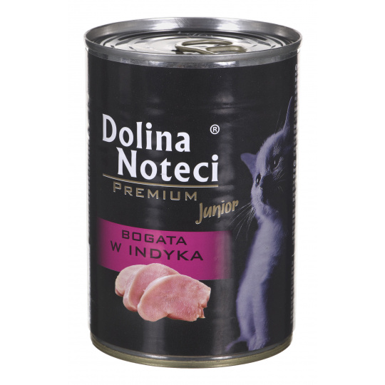 Dolina Noteci Premium Junior bohatý na krůtu - Mokré krmivo pro kočky - 400 g