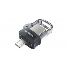 SanDisk Ultra Dual m3.0 USB paměť 128 GB USB Type-A / Micro-USB 3.2 Gen 1 (3.1 Gen 1) Černá, Stříbrná, Průhledná