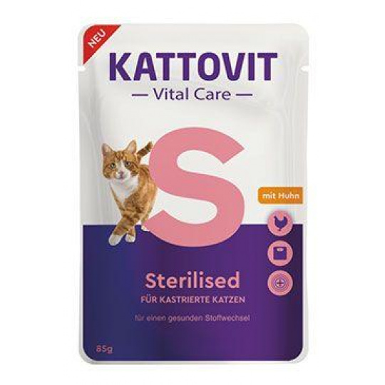 Kattovit Cat Vital Care Sterilized kuracie kapsička 85g Kattovit Cat Vital Care Sterilized kuracie kapsička 85g