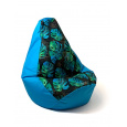 Sako taška pouffe Pear print blue-monstera XXL 140 x 100 cm