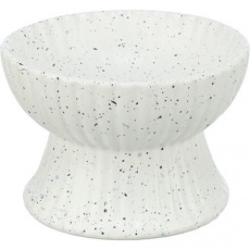 Keramická miska vyvýšená, 0,2 l / 13 cm, biela žíhaná