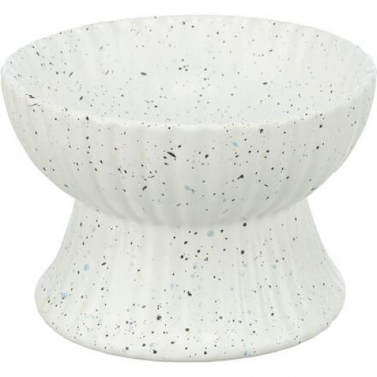 Keramická miska vyvýšená, 0,2 l / 13 cm, biela žíhaná