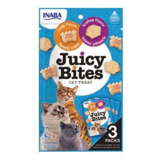 Pamlsok Inaba Juicy Bites cat Hrebenatka & Krab 3 x 11,30 g Pamlsok Inaba Juicy Bites cat Hrebenatka & Krab 3 x 11,30 g