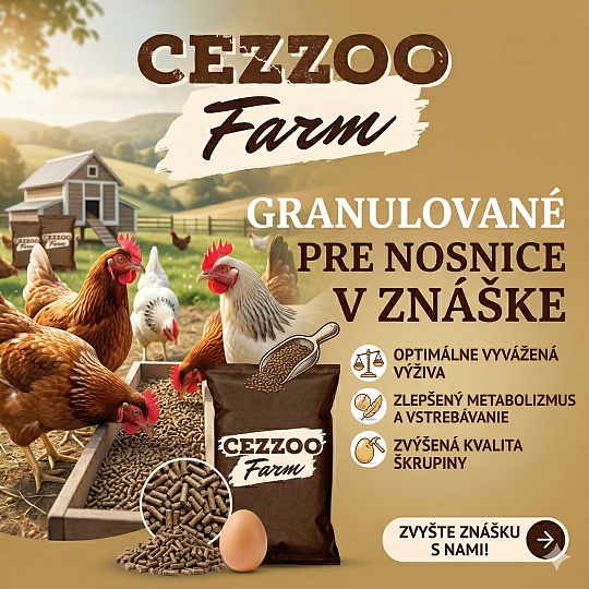 CEZZOO FARM krmivo pre nosnice granulované 25kg CEZZOO FARM krmivo pre nosnice granulované 25kg