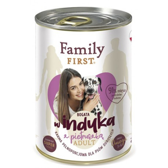 FAMILY FIRST Adult Turkey with parsley - Mokré krmivo pro psy - 400 g
