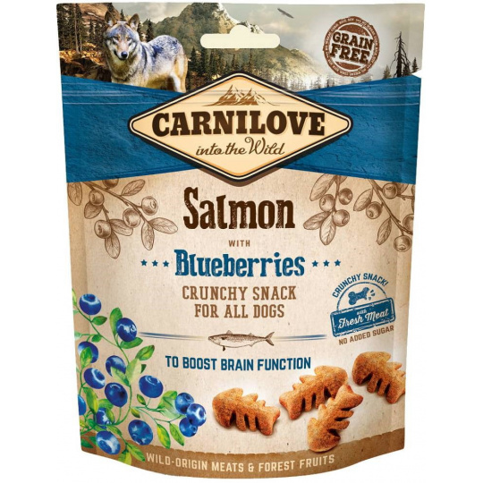 CARNILOVE Fresh Crunchy Salmon+Blueberry pamlsek pro psy - 200 g