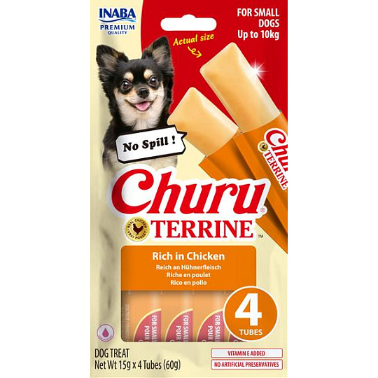 Churu Dog Terrine kuracie plemená S 4x15g