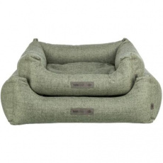 Pelech MATTEO, obdĺžnikový s vankúšovým okrajom, tkanina, olivovo zelená Pelech MATTEO, obdĺžnikový s vankúšovým okrajom, tkanina, olivovo zelená