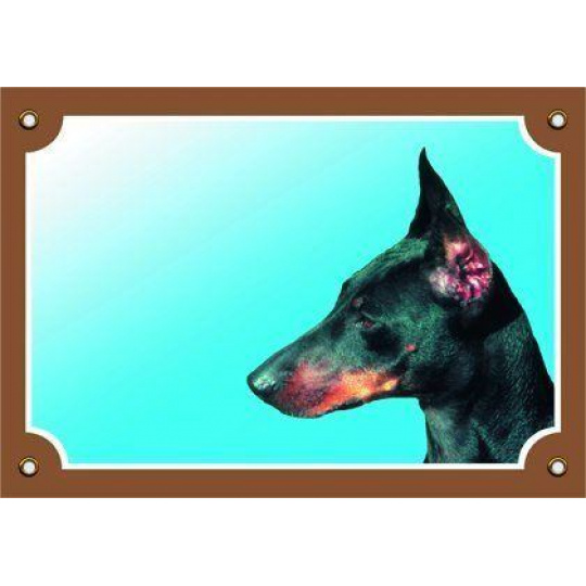 Farebná ceduľka Pozor pes, Doberman Farebná ceduľka Pozor pes, Doberman