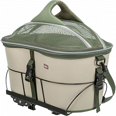 Transportný kôš na nosič, polyester, 33 x 40 x 34 cm, olivovo zelená/béžová